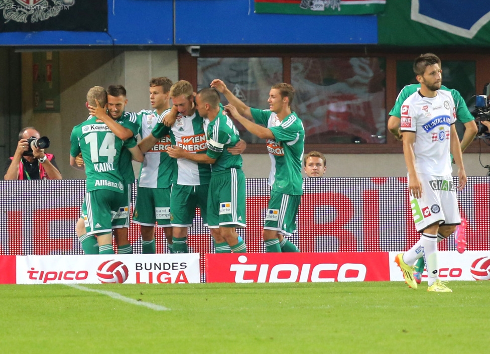 Rapid - Sturm Graz
Oesterreichische Fussball Bundesliga, 4. Runde, SK Rapid Wien - SK Sturm Graz, Ernst-Happel-Stadion Wien, 09.08.2014. 

Foto zeigt Robert Beric (Rapid)
Schlüsselwörter: torjubel