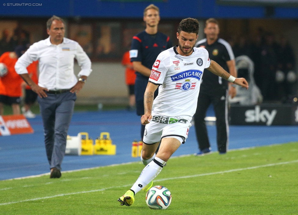 Rapid - Sturm Graz
Oesterreichische Fussball Bundesliga, 4. Runde, SK Rapid Wien - SK Sturm Graz, Ernst-Happel-Stadion Wien, 09.08.2014. 

Foto zeigt Marco Djuricin (Sturm)
