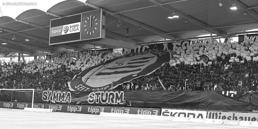 Sturm Graz - Austria Wien
Oesterreichische Fussball Bundesliga, 5. Runde, SK Sturm Graz - FK Austria Wien, Stadion Liebenau Graz, 17.08.2014. 

Foto zeigt Fans von Sturm mit einer Choreografie
