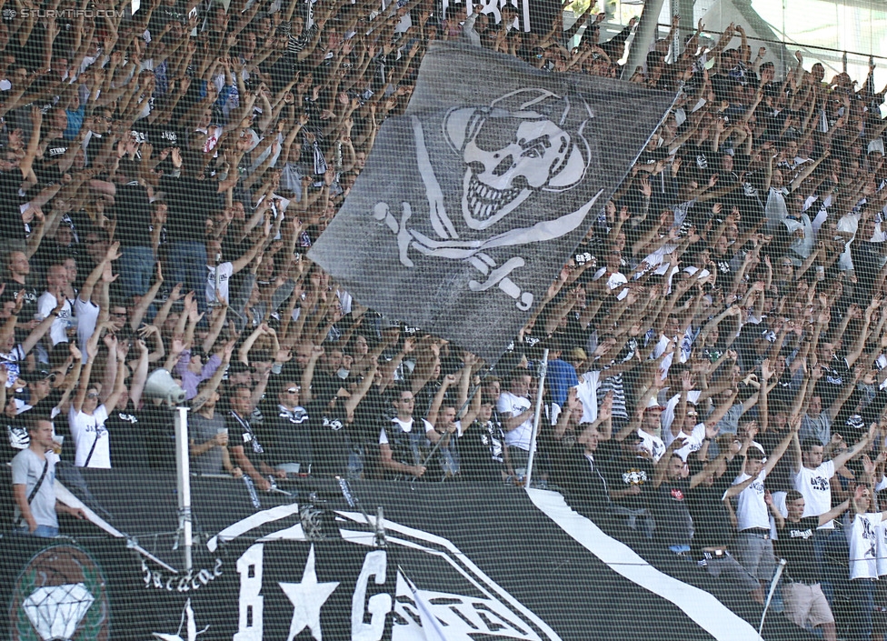 Sturm Graz - Austria Wien
Oesterreichische Fussball Bundesliga, 5. Runde, SK Sturm Graz - FK Austria Wien, Stadion Liebenau Graz, 17.08.2014. 

Foto zeigt Fans von Sturm
