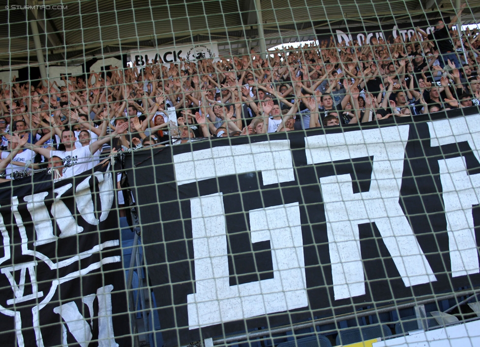 Sturm Graz - Austria Wien
Oesterreichische Fussball Bundesliga, 5. Runde, SK Sturm Graz - FK Austria Wien, Stadion Liebenau Graz, 17.08.2014. 

Foto zeigt Fans von Sturm
