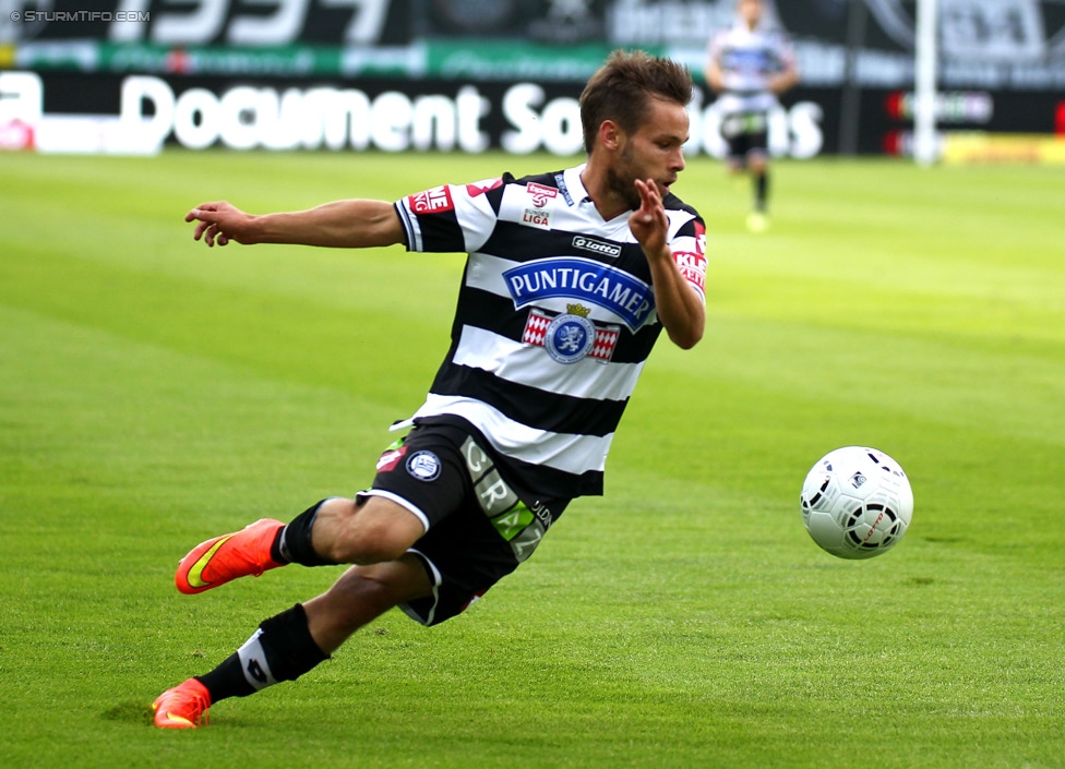 Sturm Graz - Austria Wien
Oesterreichische Fussball Bundesliga, 5. Runde, SK Sturm Graz - FK Austria Wien, Stadion Liebenau Graz, 17.08.2014. 

Foto zeigt David Schloffer (Sturm)
