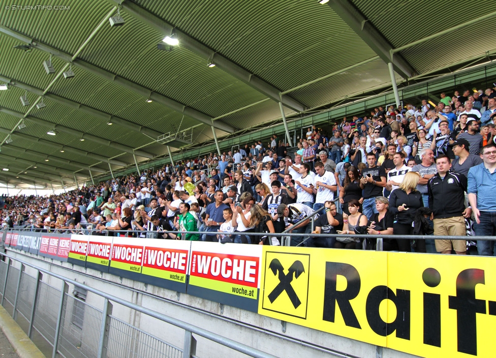 Sturm Graz - Austria Wien
Oesterreichische Fussball Bundesliga, 5. Runde, SK Sturm Graz - FK Austria Wien, Stadion Liebenau Graz, 17.08.2014. 

Foto zeigt Fans von Sturm
