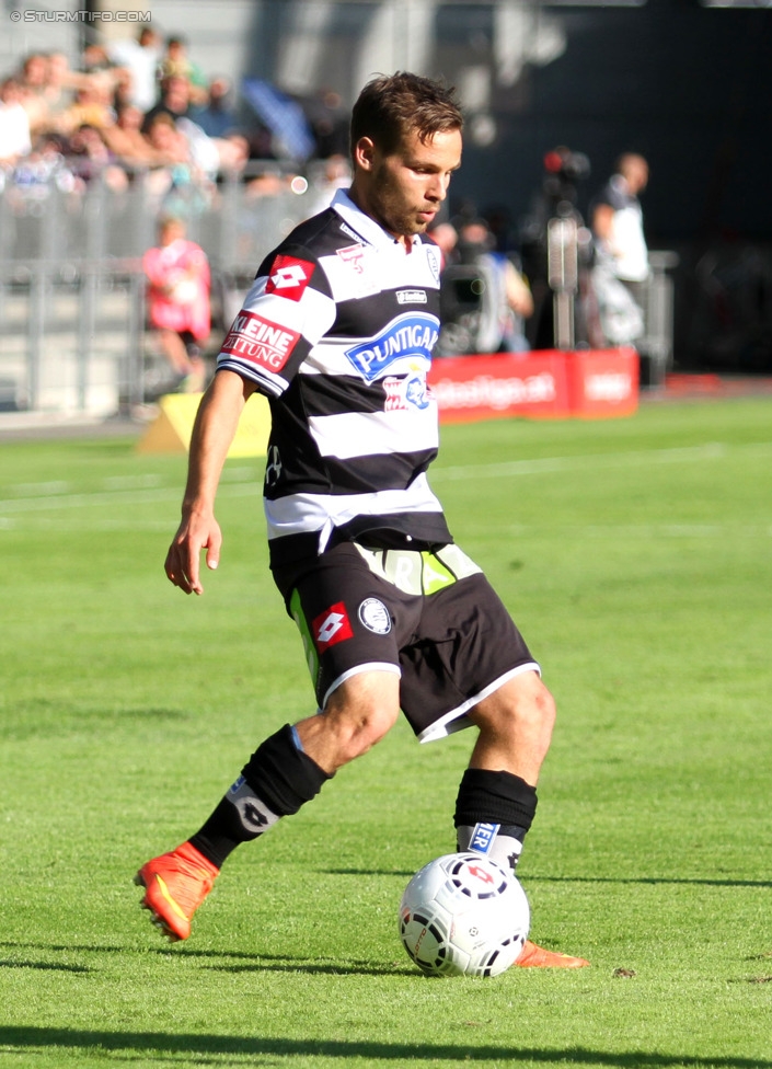 Sturm Graz - Austria Wien
Oesterreichische Fussball Bundesliga, 5. Runde, SK Sturm Graz - FK Austria Wien, Stadion Liebenau Graz, 17.08.2014. 

Foto zeigt David Schloffer (Sturm)
