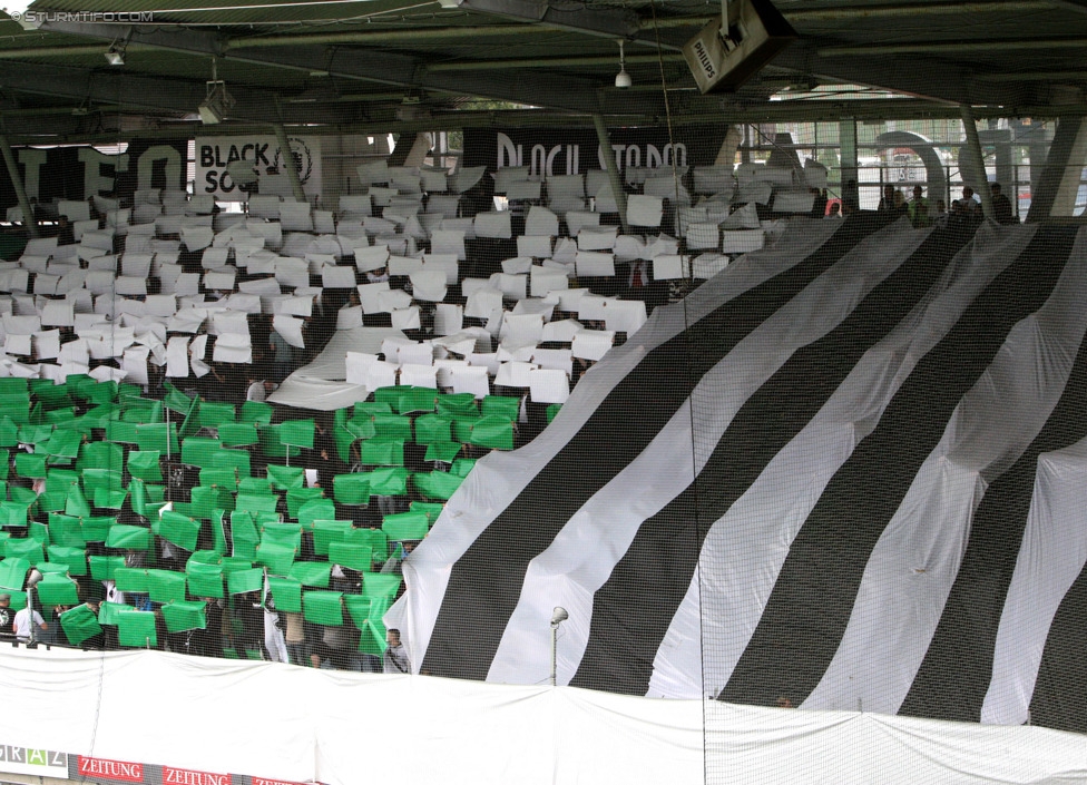 Sturm Graz - Wolfsberg
Oesterreichische Fussball Bundesliga, 6. Runde, SK Sturm Graz - Wolfsberger AC, Stadion Liebenau Graz, 23.08.2014. 

Foto zeigt Fans von Sturm mit einer Choreografie
