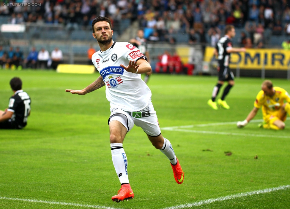 Sturm Graz - Wolfsberg
Oesterreichische Fussball Bundesliga, 6. Runde, SK Sturm Graz - Wolfsberger AC, Stadion Liebenau Graz, 23.08.2014. 

Foto zeigt Marco Djuricin (Sturm)
Schlüsselwörter: tor