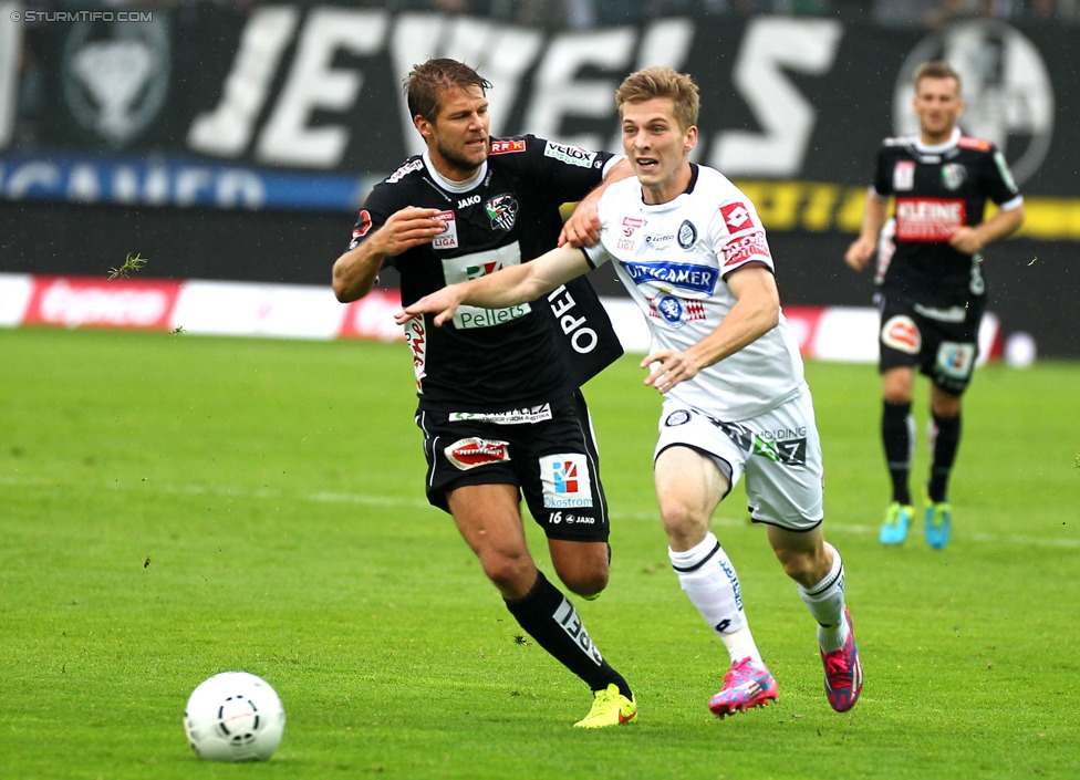 Sturm Graz - Wolfsberg
Oesterreichische Fussball Bundesliga, 6. Runde, SK Sturm Graz - Wolfsberger AC, Stadion Liebenau Graz, 23.08.2014. 

Foto zeigt Marc Andre Schmerboeck (Sturm)
