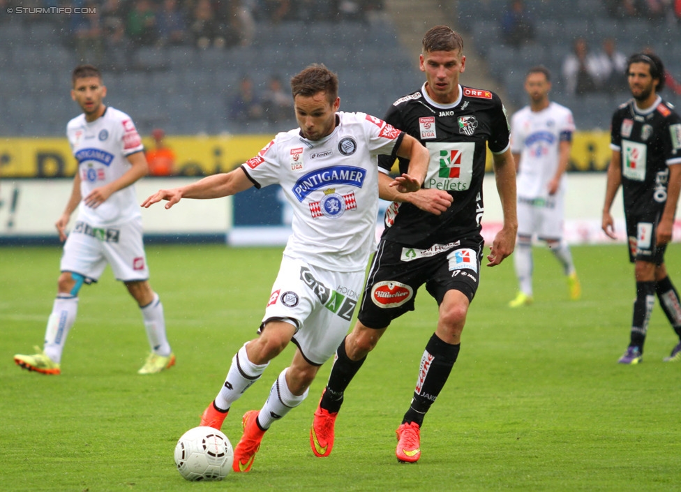 Sturm Graz - Wolfsberg
Oesterreichische Fussball Bundesliga, 6. Runde, SK Sturm Graz - Wolfsberger AC, Stadion Liebenau Graz, 23.08.2014. 

Foto zeigt David Schloffer (Sturm)
