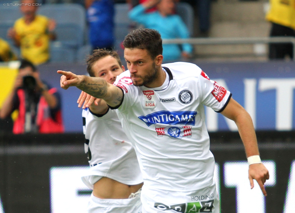 Sturm Graz - Wolfsberg
Oesterreichische Fussball Bundesliga, 6. Runde, SK Sturm Graz - Wolfsberger AC, Stadion Liebenau Graz, 23.08.2014. 

Foto zeigt Marco Djuricin (Sturm)
Schlüsselwörter: torjubel