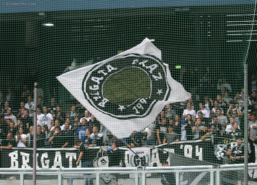 RB Salzburg - Sturm Graz
Oesterreichische Fussball Bundesliga, 7. Runde, FC RB Salzburg - SK Sturm Graz, Stadion Wals-Siezenheim, 30.08.2014. 

Foto zeigt Fans von Sturm
