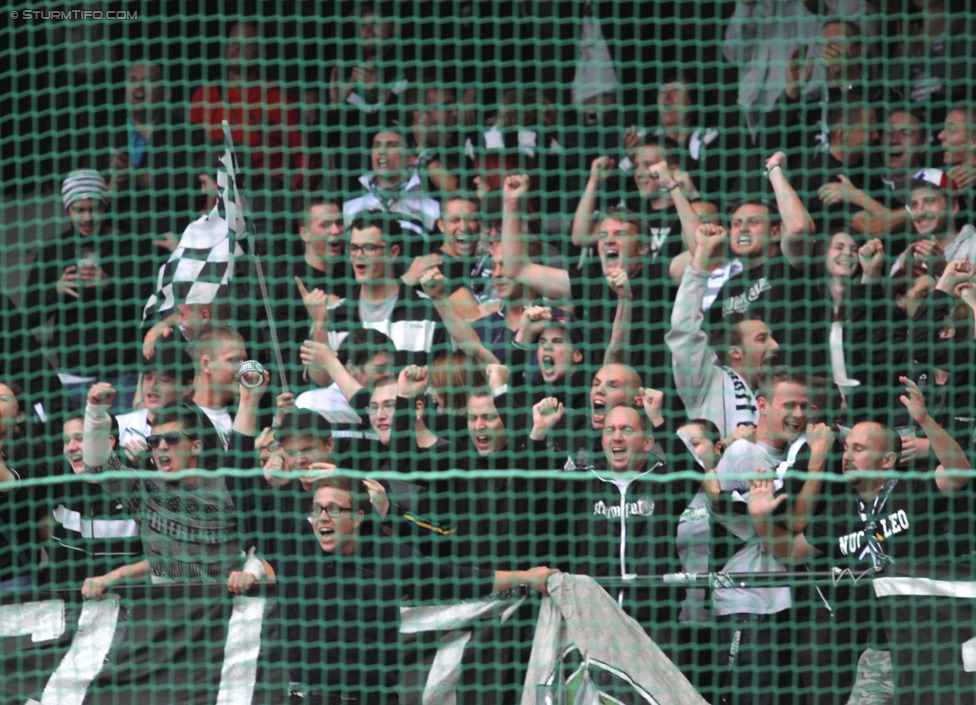 RB Salzburg - Sturm Graz
Oesterreichische Fussball Bundesliga, 7. Runde, FC RB Salzburg - SK Sturm Graz, Stadion Wals-Siezenheim, 30.08.2014. 

Foto zeigt Fans von Sturm
