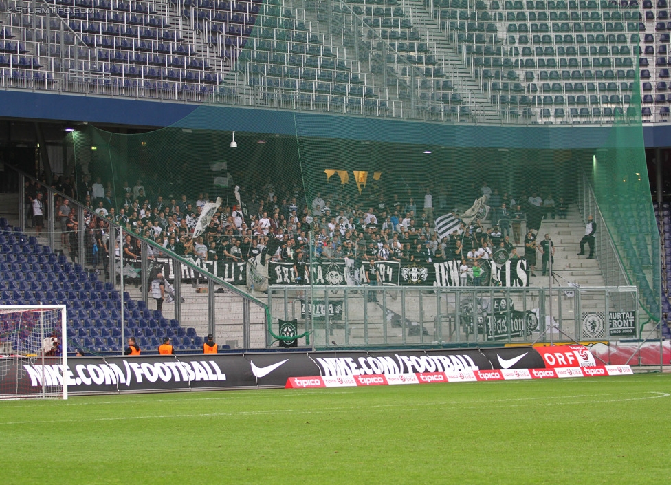 RB Salzburg - Sturm Graz
Oesterreichische Fussball Bundesliga, 7. Runde, FC RB Salzburg - SK Sturm Graz, Stadion Wals-Siezenheim, 30.08.2014. 

Foto zeigt Fans von Sturm
