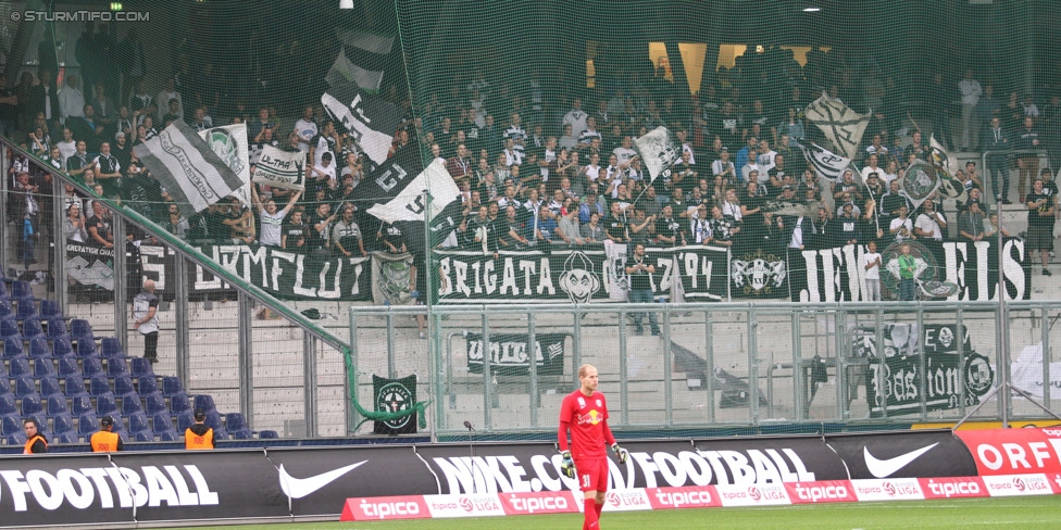 RB Salzburg - Sturm Graz
Oesterreichische Fussball Bundesliga, 7. Runde, FC RB Salzburg - SK Sturm Graz, Stadion Wals-Siezenheim, 30.08.2014. 

Foto zeigt Fans von Sturm
