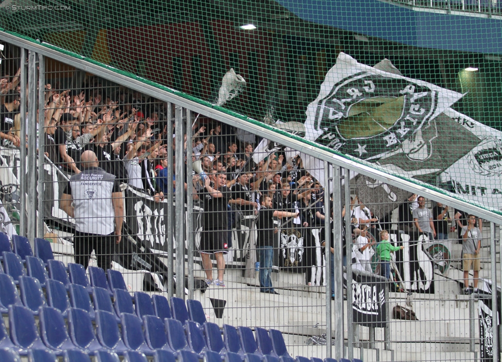 RB Salzburg - Sturm Graz
Oesterreichische Fussball Bundesliga, 7. Runde, FC RB Salzburg - SK Sturm Graz, Stadion Wals-Siezenheim, 30.08.2014. 

Foto zeigt Fans von Sturm
