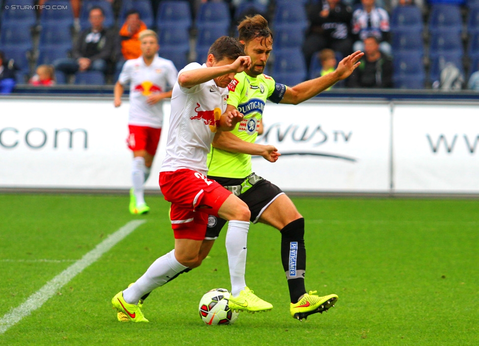 RB Salzburg - Sturm Graz
Oesterreichische Fussball Bundesliga, 7. Runde, FC RB Salzburg - SK Sturm Graz, Stadion Wals-Siezenheim, 30.08.2014. 

Foto zeigt Michael Madl (Sturm)
