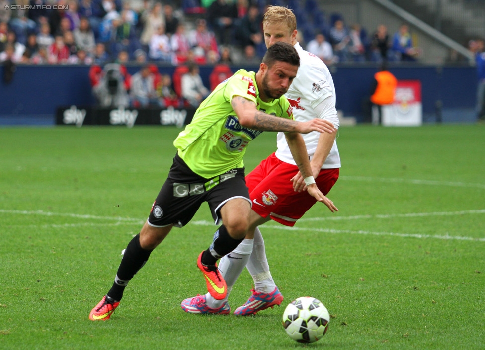 RB Salzburg - Sturm Graz
Oesterreichische Fussball Bundesliga, 7. Runde, FC RB Salzburg - SK Sturm Graz, Stadion Wals-Siezenheim, 30.08.2014. 

Foto zeigt Marco Djuricin (Sturm)
