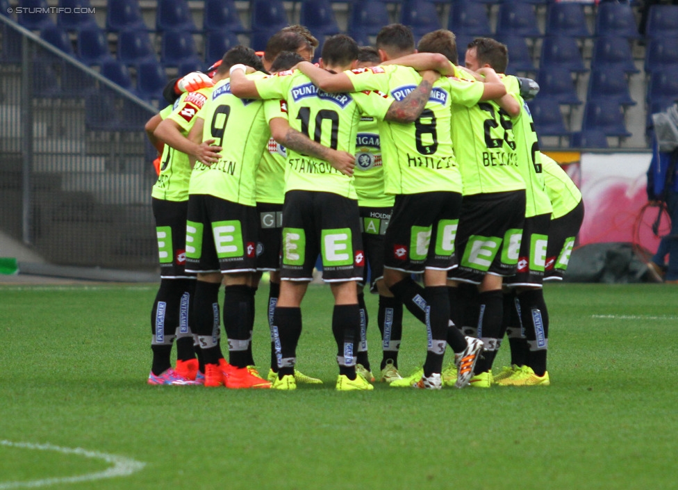 RB Salzburg - Sturm Graz
Oesterreichische Fussball Bundesliga, 7. Runde, FC RB Salzburg - SK Sturm Graz, Stadion Wals-Siezenheim, 30.08.2014. 

Foto zeigt die Mannschaft von Sturm
