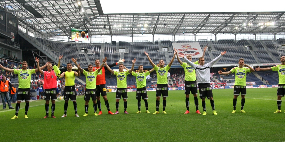 RB Salzburg - Sturm Graz
Oesterreichische Fussball Bundesliga, 7. Runde, FC RB Salzburg - SK Sturm Graz, Stadion Wals-Siezenheim, 30.08.2014. 

Foto zeigt die Mannschaft von Sturm
Schlüsselwörter: jubel