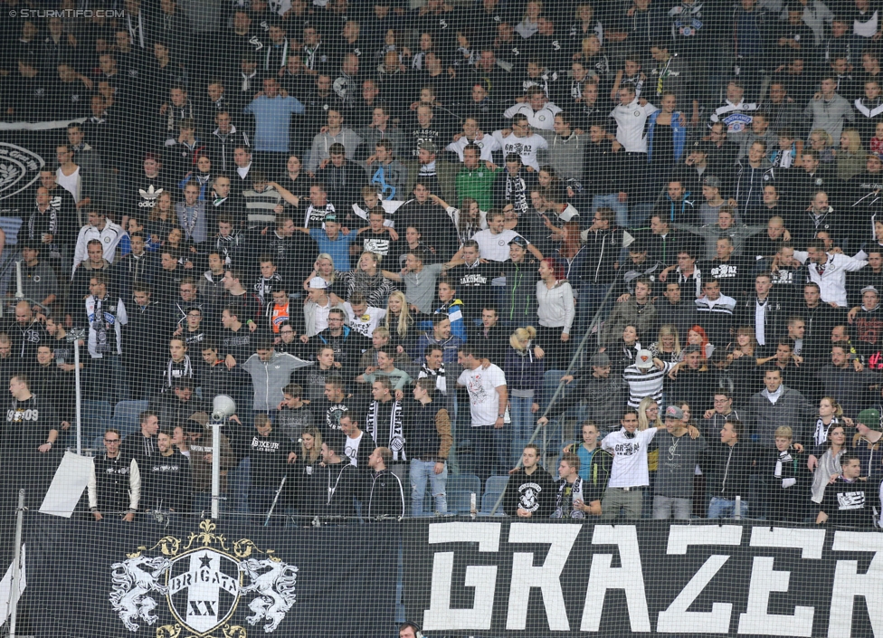 Sturm Graz - Admira Wacker
Oesterreichische Fussball Bundesliga, 8. Runde, SK Sturm Graz - FC Admira Wacker Moedling, Stadion Liebenau Graz, 13.09.2014. 

Foto zeigt Fans von Sturm
