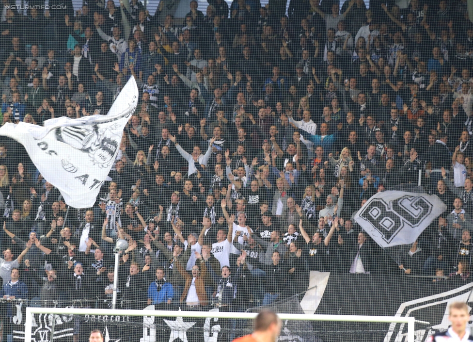 Sturm Graz - Admira Wacker
Oesterreichische Fussball Bundesliga, 8. Runde, SK Sturm Graz - FC Admira Wacker Moedling, Stadion Liebenau Graz, 13.09.2014. 

Foto zeigt Fans von Sturm
