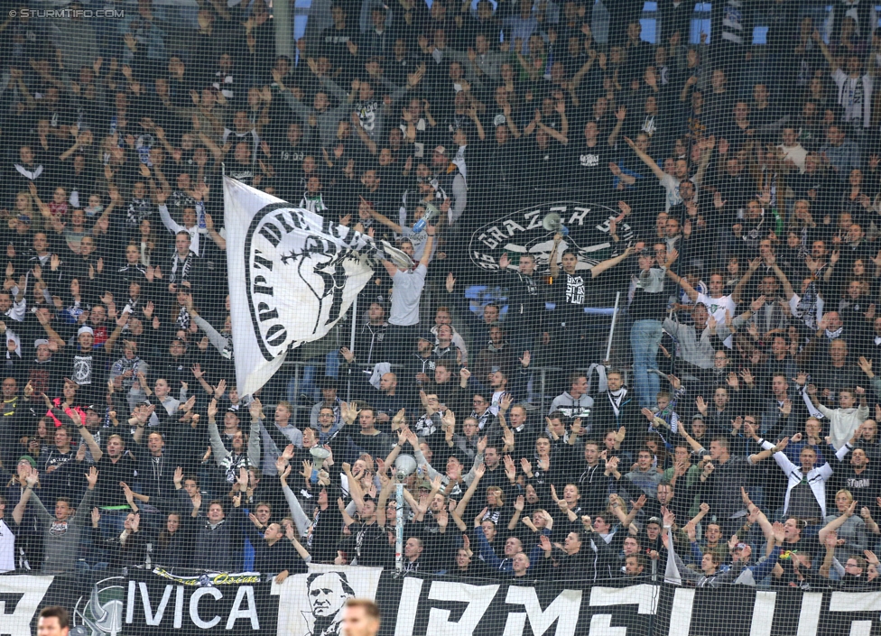 Sturm Graz - Admira Wacker
Oesterreichische Fussball Bundesliga, 8. Runde, SK Sturm Graz - FC Admira Wacker Moedling, Stadion Liebenau Graz, 13.09.2014. 

Foto zeigt Fans von Sturm
