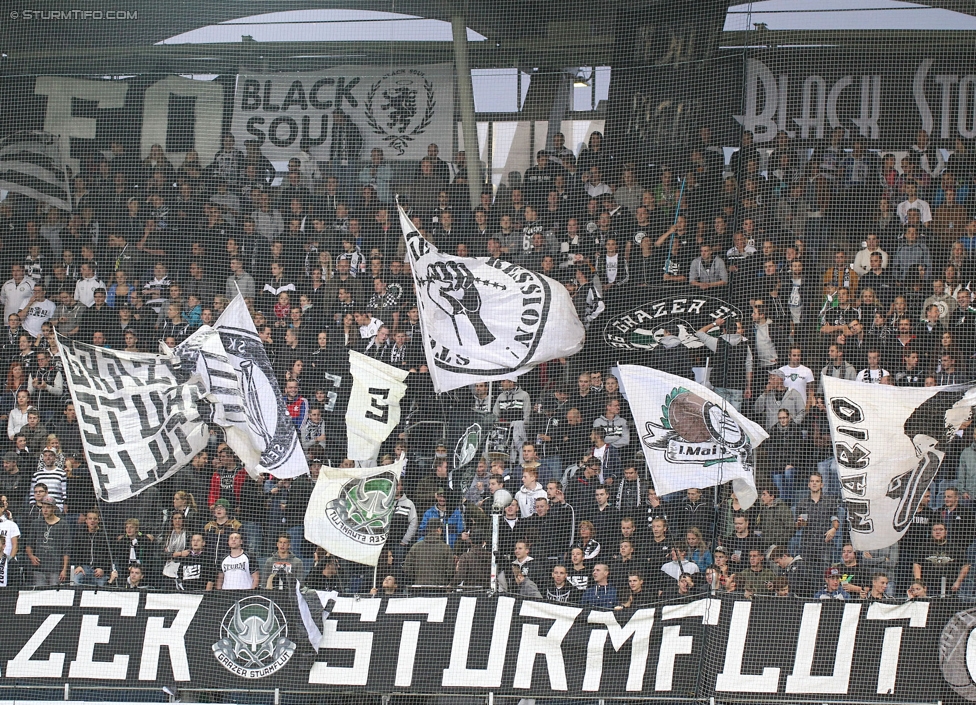 Sturm Graz - Admira Wacker
Oesterreichische Fussball Bundesliga, 8. Runde, SK Sturm Graz - FC Admira Wacker Moedling, Stadion Liebenau Graz, 13.09.2014. 

Foto zeigt Fans von Sturm
