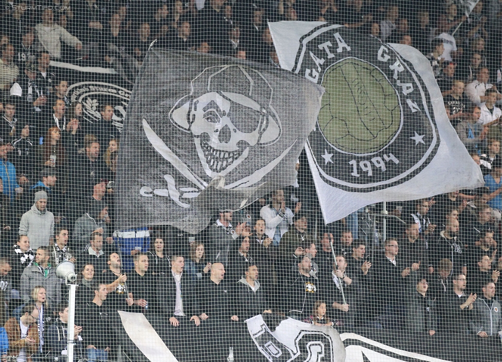 Sturm Graz - Admira Wacker
Oesterreichische Fussball Bundesliga, 8. Runde, SK Sturm Graz - FC Admira Wacker Moedling, Stadion Liebenau Graz, 13.09.2014. 

Foto zeigt Fans von Sturm
