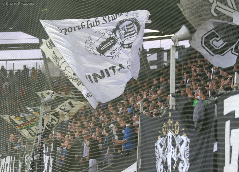 Sturm Graz - Admira Wacker
Oesterreichische Fussball Bundesliga, 8. Runde, SK Sturm Graz - FC Admira Wacker Moedling, Stadion Liebenau Graz, 13.09.2014. 

Foto zeigt Fans von Sturm
