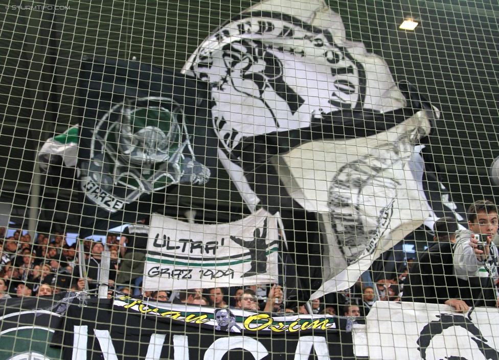 Sturm Graz - Admira Wacker
Oesterreichische Fussball Bundesliga, 8. Runde, SK Sturm Graz - FC Admira Wacker Moedling, Stadion Liebenau Graz, 13.09.2014. 

Foto zeigt Fans von Sturm
