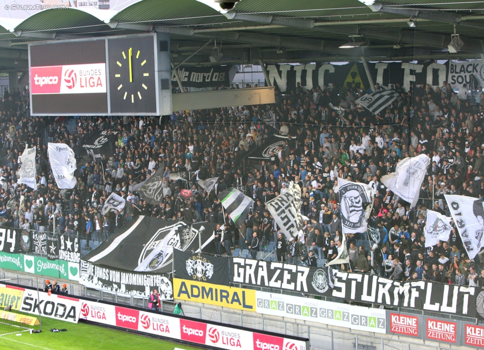 Sturm Graz - Admira Wacker
Oesterreichische Fussball Bundesliga, 8. Runde, SK Sturm Graz - FC Admira Wacker Moedling, Stadion Liebenau Graz, 13.09.2014. 

Foto zeigt Fans von Sturm
