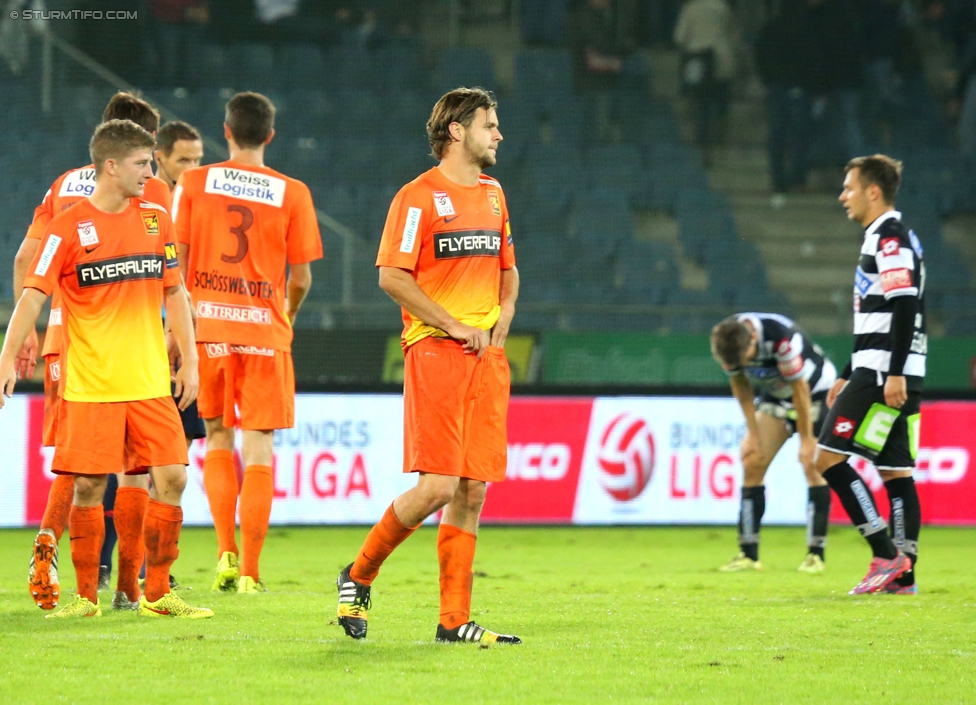 Sturm Graz - Admira Wacker
Oesterreichische Fussball Bundesliga, 8. Runde, SK Sturm Graz - FC Admira Wacker Moedling, Stadion Liebenau Graz, 13.09.2014. 

Foto zeigt Spieler der Admira
