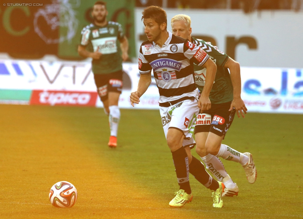 Ried - Sturm Graz
Oesterreichische Fussball Bundesliga, 9. Runde, SV Ried - SK Sturm Graz, Arena Ried, 20.09.2014. 

Foto zeigt Aleksandar Todorovski (Sturm)
