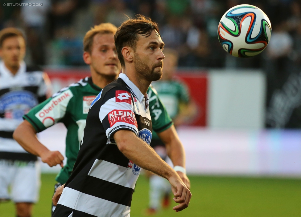 Ried - Sturm Graz
Oesterreichische Fussball Bundesliga, 9. Runde, SV Ried - SK Sturm Graz, Arena Ried, 20.09.2014. 

Foto zeigt Michael Madl (Sturm)
