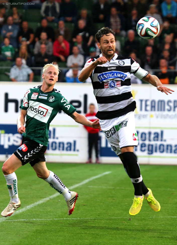 Ried - Sturm Graz
Oesterreichische Fussball Bundesliga, 9. Runde, SV Ried - SK Sturm Graz, Arena Ried, 20.09.2014. 

Foto zeigt Michael Madl (Sturm)
