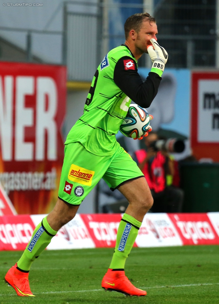 Ried - Sturm Graz
Oesterreichische Fussball Bundesliga, 9. Runde, SV Ried - SK Sturm Graz, Arena Ried, 20.09.2014. 

Foto zeigt Benedikt Pliquett (Sturm)
