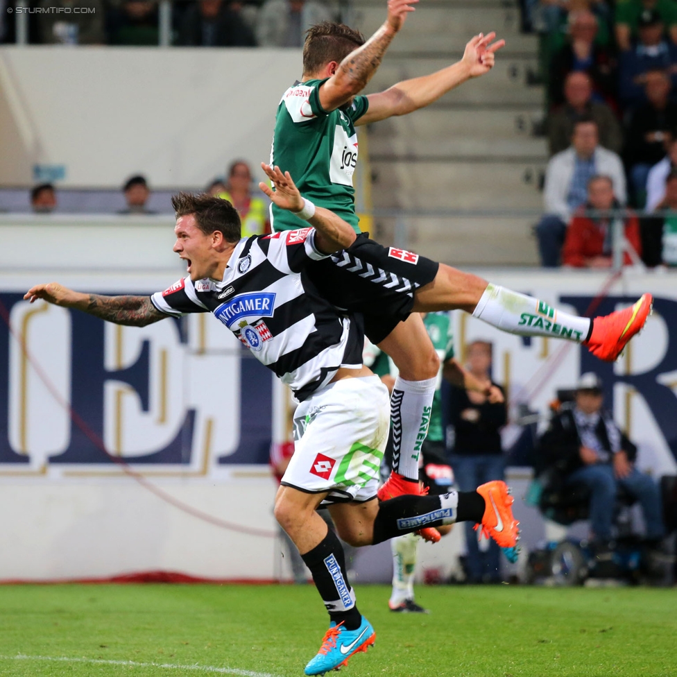 Ried - Sturm Graz
Oesterreichische Fussball Bundesliga, 9. Runde, SV Ried - SK Sturm Graz, Arena Ried, 20.09.2014. 

Foto zeigt Marko Stankovic (Sturm)
