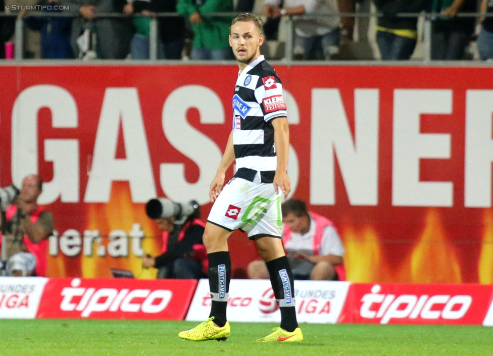 Ried - Sturm Graz
Oesterreichische Fussball Bundesliga, 9. Runde, SV Ried - SK Sturm Graz, Arena Ried, 20.09.2014. 

Foto zeigt Lukas Spendlhofer (Sturm)
