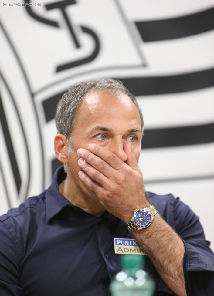 Pressekonferenz Sturm
Oesterreichische Fussball Bundesliga, SK Sturm Graz Pressekonferenz, Trainingszentrum Messendorf, 21.09.2014.

Foto zeigt Darko Milanic (Cheftrainer Sturm)
