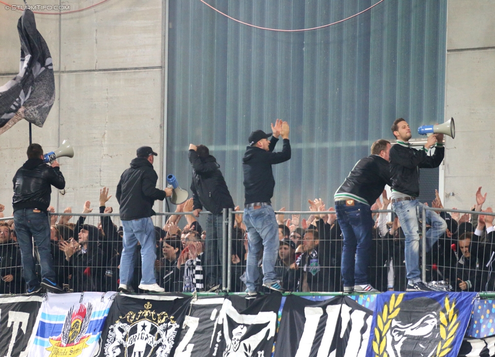 Austria Salzburg - Sturm Graz
OEFB Cup, 2. Runde, SV Austria Salzburg - SK Sturm Graz, Stadion Voecklabruck, 23.09.2014. 

Foto zeigt Fans von Sturm
