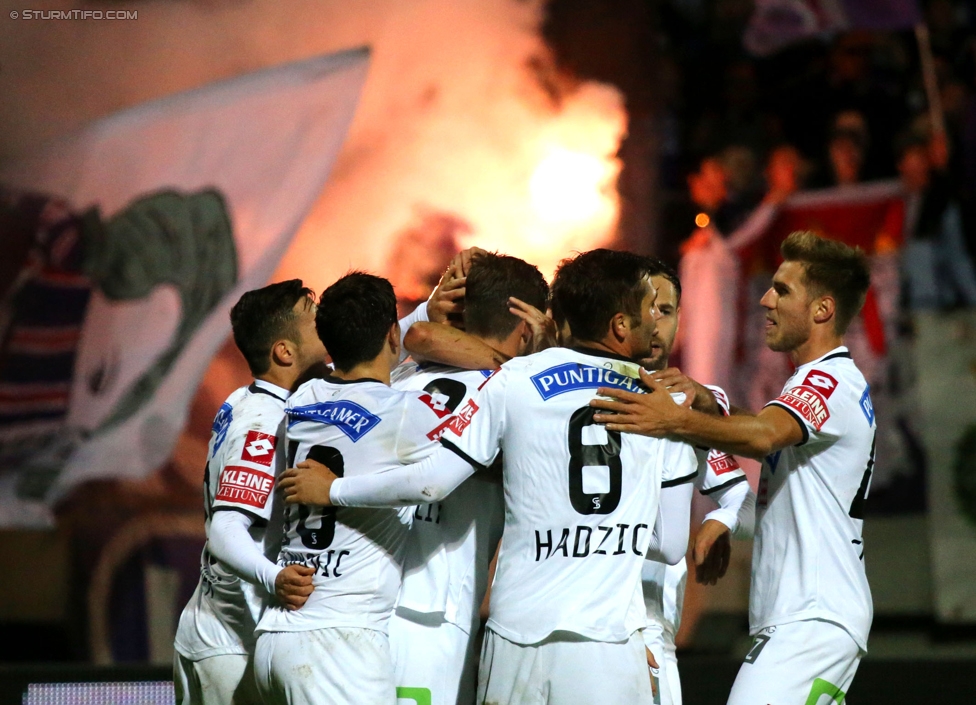 Austria Salzburg - Sturm Graz
OEFB Cup, 2. Runde, SV Austria Salzburg - SK Sturm Graz, Stadion Voecklabruck, 23.09.2014. 

Foto zeigt Marko Stankovic (Sturm), Anel Hadzic (Sturm) und Thorsten Schick (Sturm)
Schlüsselwörter: torjubel