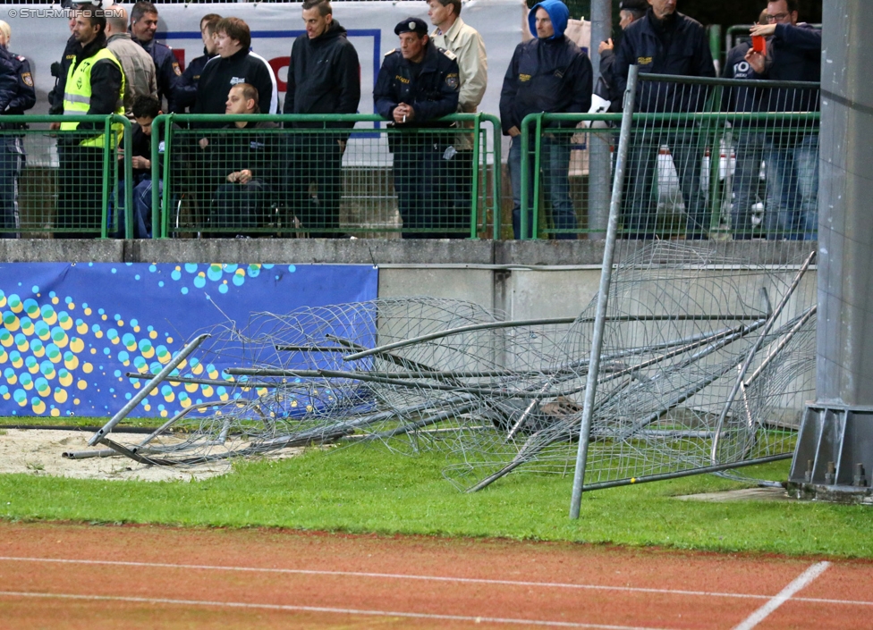 Austria Salzburg - Sturm Graz
OEFB Cup, 2. Runde, SV Austria Salzburg - SK Sturm Graz, Stadion Voecklabruck, 23.09.2014. 

Foto zeigt Bauzaeune
