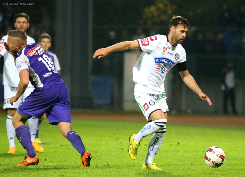 Austria Salzburg - Sturm Graz
OEFB Cup, 2. Runde, SV Austria Salzburg - SK Sturm Graz, Stadion Voecklabruck, 23.09.2014. 

Foto zeigt Andreas Bammer (A. Salzburg) und Michael Madl (Sturm)
