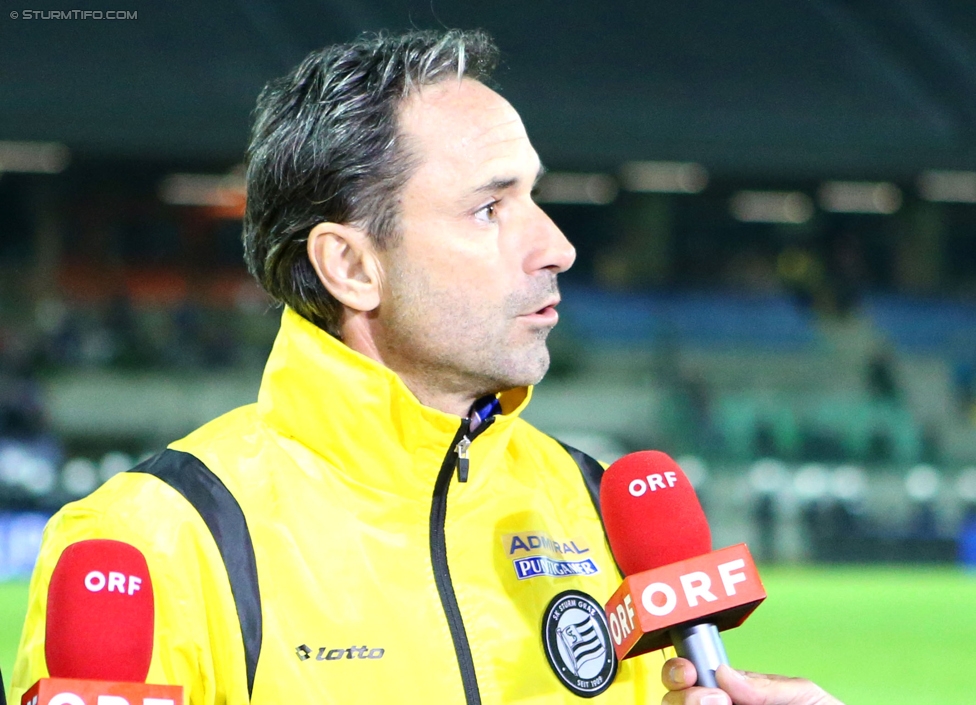 Austria Salzburg - Sturm Graz
OEFB Cup, 2. Runde, SV Austria Salzburg - SK Sturm Graz, Stadion Voecklabruck, 23.09.2014. 

Foto zeigt Guenther Neukirchner (Cheftrainer Sturm) beim Interview
