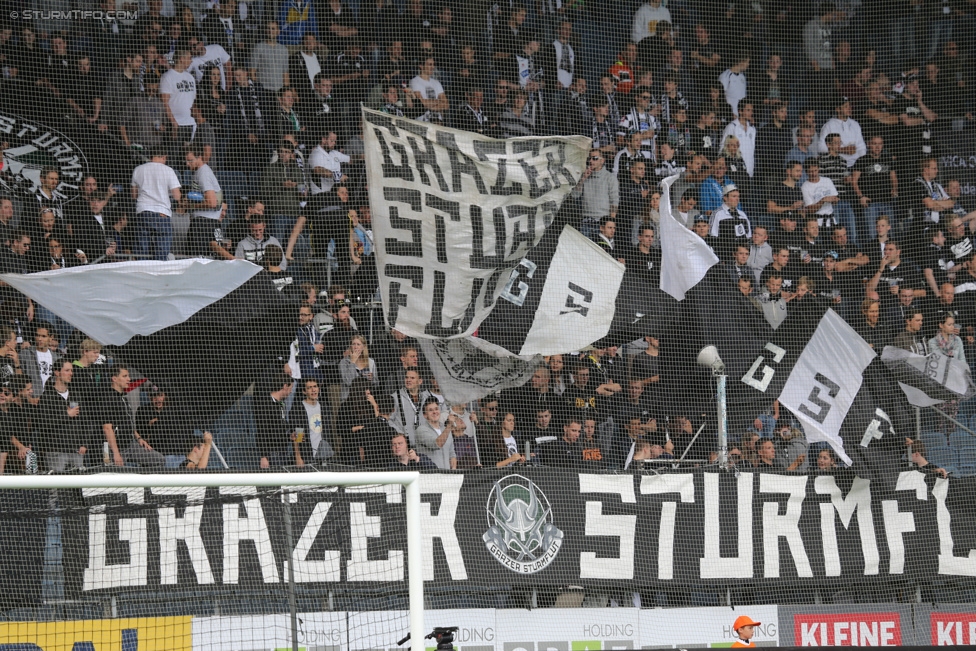 Sturm Graz - Altach
Oesterreichische Fussball Bundesliga, 10. Runde, SK Sturm Graz - SCR Altach, Stadion Liebenau Graz, 27.09.2014. 

Foto zeigt Fans von Sturm
