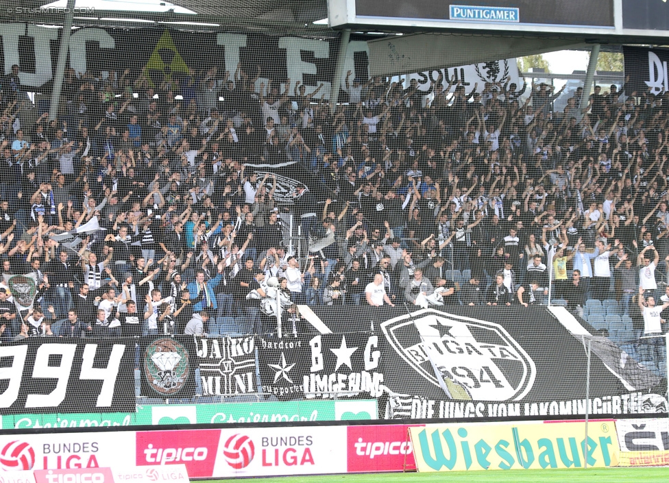 Sturm Graz - Altach
Oesterreichische Fussball Bundesliga, 10. Runde, SK Sturm Graz - SCR Altach, Stadion Liebenau Graz, 27.09.2014. 

Foto zeigt Fans von Sturm
