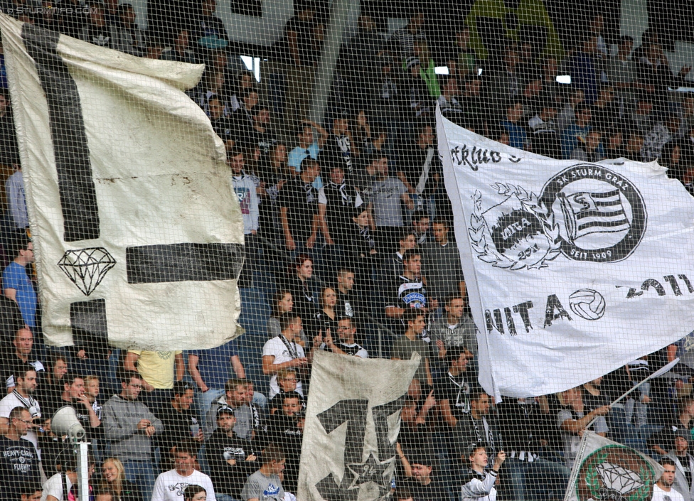 Sturm Graz - Altach
Oesterreichische Fussball Bundesliga, 10. Runde, SK Sturm Graz - SCR Altach, Stadion Liebenau Graz, 27.09.2014. 

Foto zeigt Fans von Sturm
