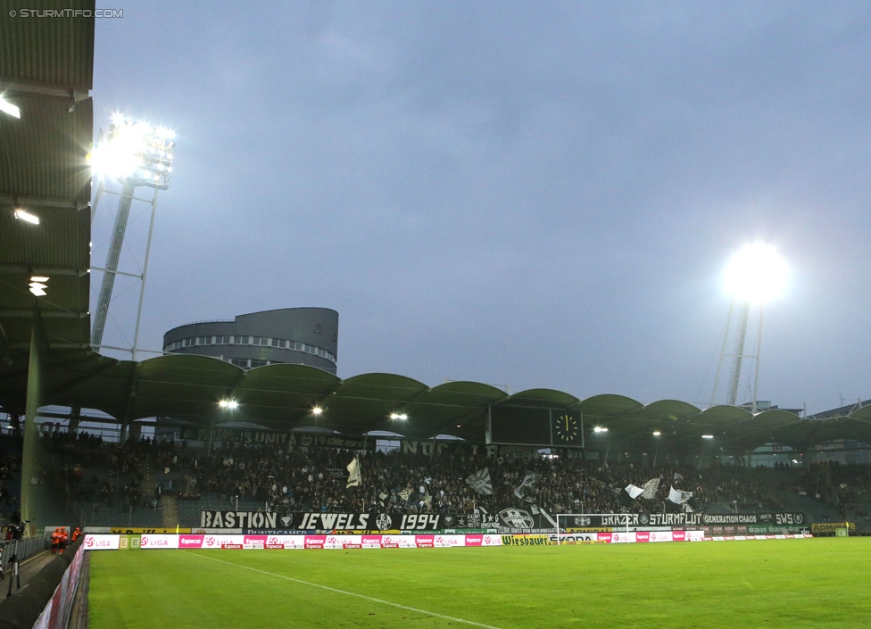 Sturm Graz - Groedig
Oesterreichische Fussball Bundesliga, 11. Runde, SK Sturm Graz - SV Groedig, Stadion Liebenau Graz, 04.10.2014. 

Foto zeigt Fans von Sturm
