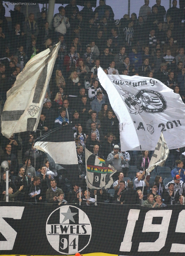 Sturm Graz - Groedig
Oesterreichische Fussball Bundesliga, 11. Runde, SK Sturm Graz - SV Groedig, Stadion Liebenau Graz, 04.10.2014. 

Foto zeigt Fans von Sturm
