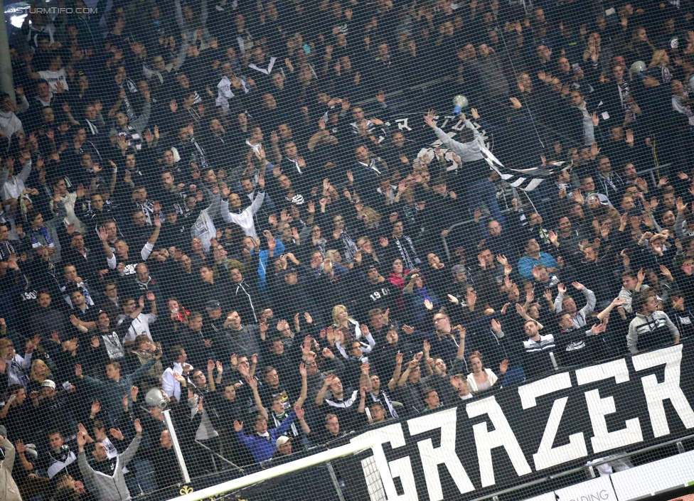 Sturm Graz - Groedig
Oesterreichische Fussball Bundesliga, 11. Runde, SK Sturm Graz - SV Groedig, Stadion Liebenau Graz, 04.10.2014. 

Foto zeigt Fans von Sturm
