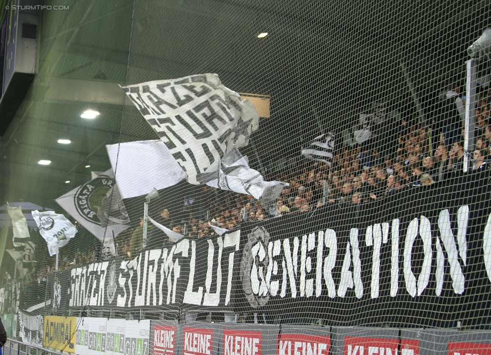 Sturm Graz - Groedig
Oesterreichische Fussball Bundesliga, 11. Runde, SK Sturm Graz - SV Groedig, Stadion Liebenau Graz, 04.10.2014. 

Foto zeigt Fans von Sturm
